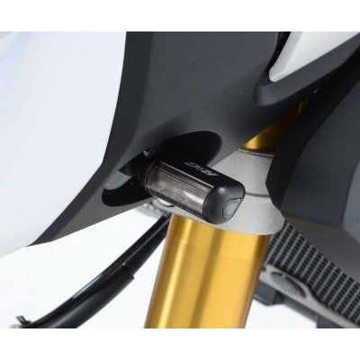 Load image into Gallery viewer, R&amp;G Racing Black Front Indicator Adapter Kit For 2016-2018 Suzuki GSXS1000F ABS

