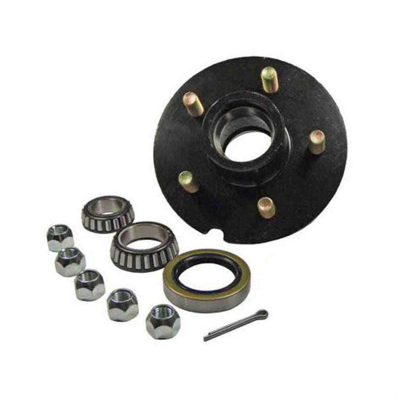 Load image into Gallery viewer, Trailer Hub Assembly 5 on 4-1/2" Bolt Circle, 1,750lb Capacity for 1-3/8" To 1-1/16" Tapered Spindles (H-1000-04-EZ) W/E-Z Lube Dust Cap
