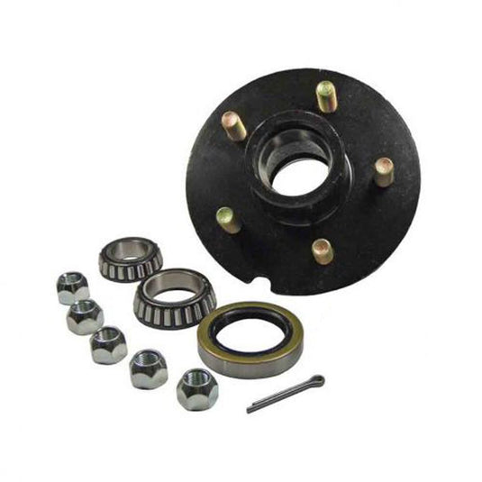 Trailer Hub Assembly 5 on 4-1/2" Bolt Circle, 1,750lb Capacity for 1-3/8" To 1-1/16" Tapered Spindles (H-1000-04-EZ) W/E-Z Lube Dust Cap