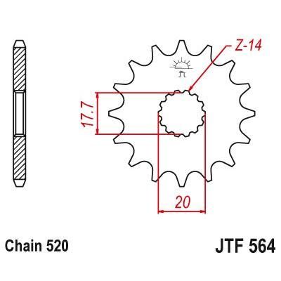 JT Sprockets Front Steel Countershaft Sprocket 13 Tooth 13T 520 Chain For GAS GAS EC125 Racing 2013 JTF564.13