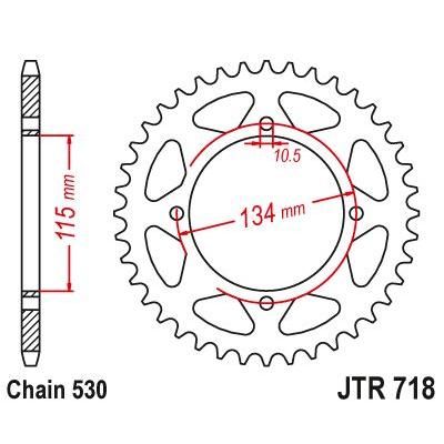 JT Sprockets Rear Steel Sprocket 46 Tooth 46T 530 Chain For Cagiva Elefant 750 Lucky Explorer 1987-1989 JTR718.46