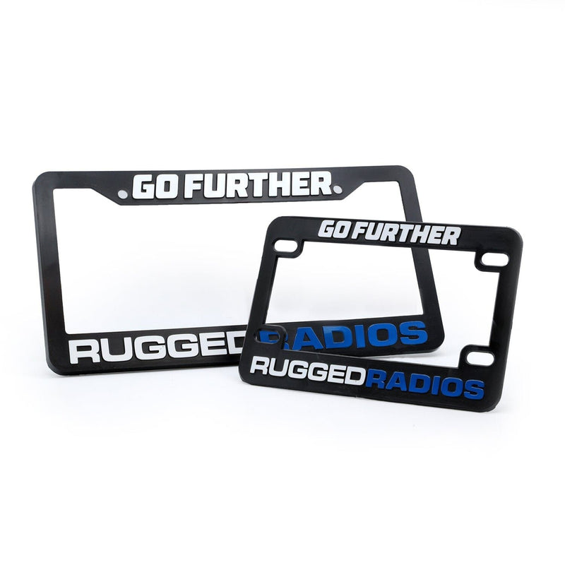Load image into Gallery viewer, Rugged Radios Go Further Rugged Radios License Plate Frames for Cars, Trucks, and Motorcycles
