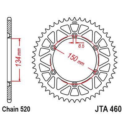 JT Sprockets Rear Racelite Aluminum Race Sprocket Gold 51 Tooth 51T 520 Chain