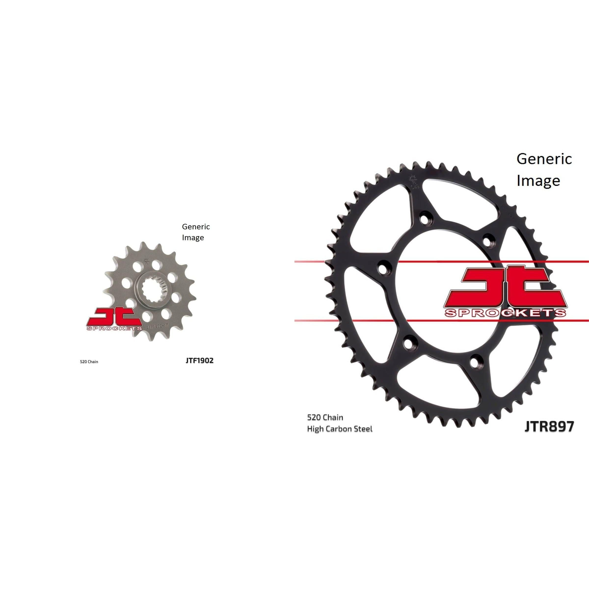 JT SPROCKETS Front and Rear Steel Sprocket Kit for OffRoad KTM 600 EXC LC4 1993