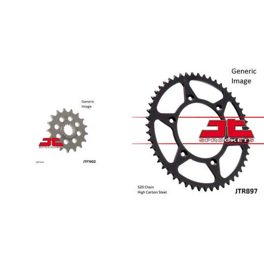 JT SPROCKETS Front and Rear Steel Sprocket Kit for OffRoad KTM 600 EXC LC4 1993