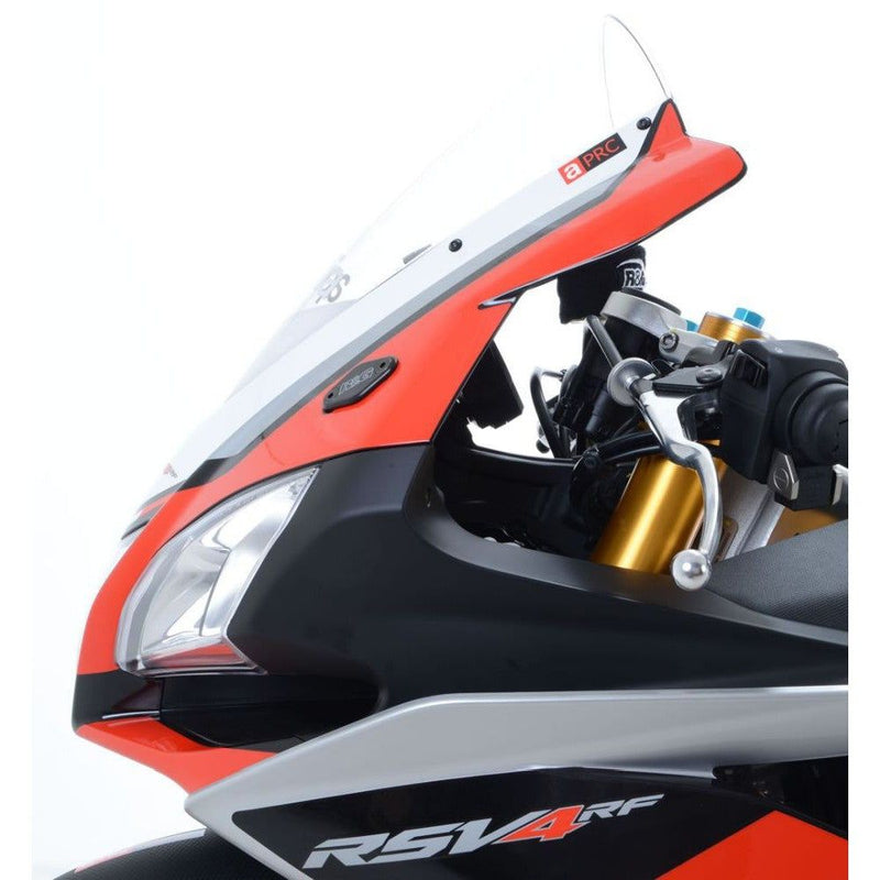 Load image into Gallery viewer, R&amp;G Racing Black Mirror Delete Blanking Plates For 2011-2016 Aprilia RS4 125
