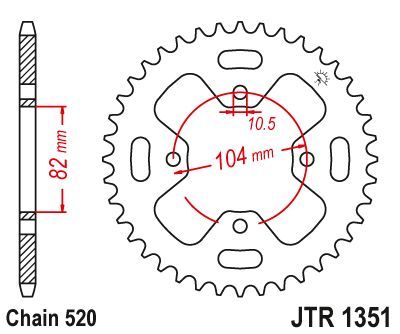 Load image into Gallery viewer, JT Sprockets Rear Steel Sprocket 40 Tooth 40T 520 Chain JTR1351.40
