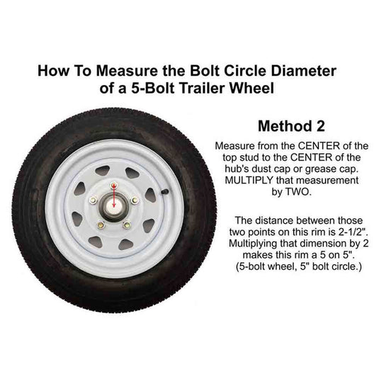 Trailer Hub Assembly - 5 on 4-1/2" Bolt Circle, 1,250lb Capacity for 1-1/16" Straight Spindle - Pair