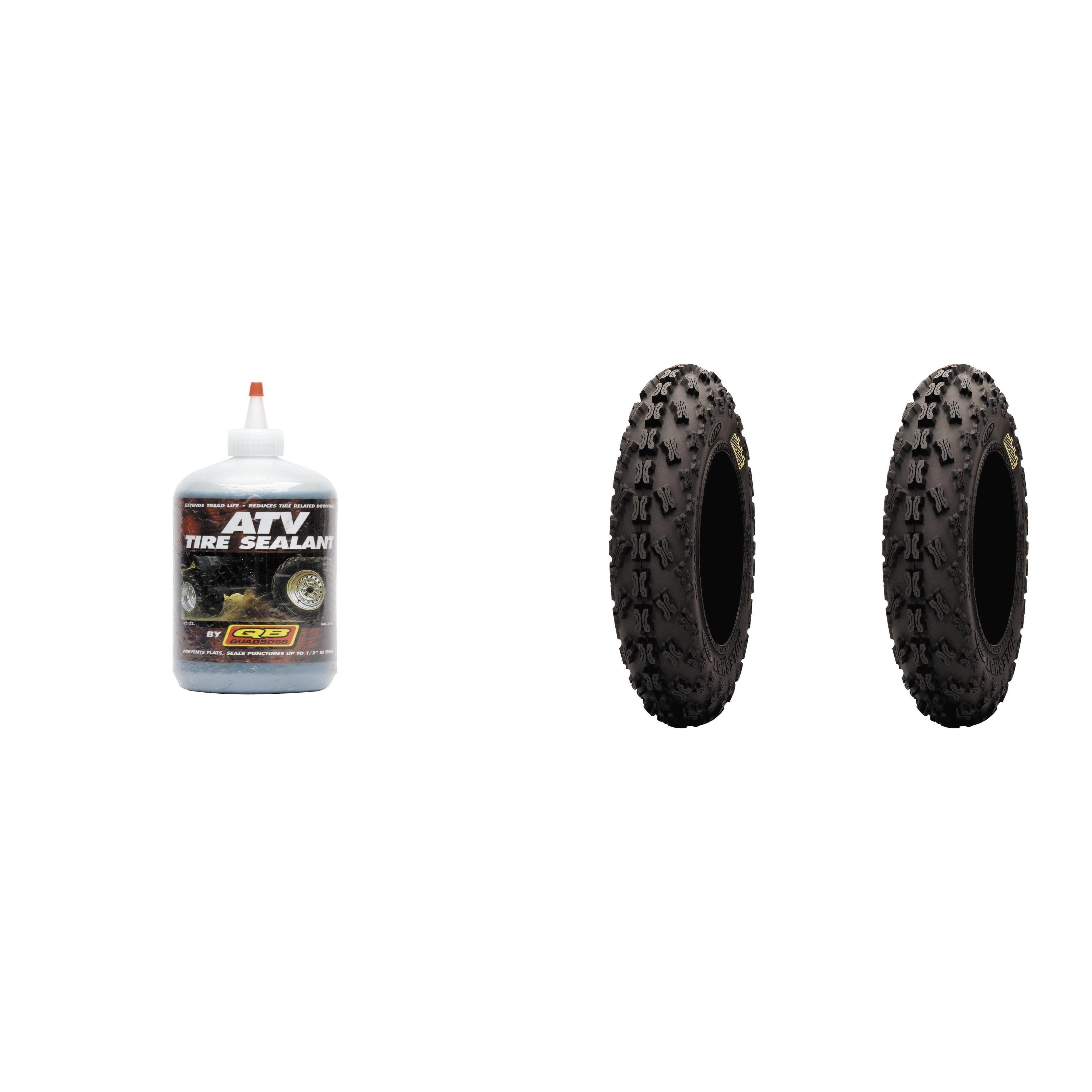 Set of 2 ITP Holeshot GNCC Front Tires 21x7-10 6-ply with QUADBOSS Sealant