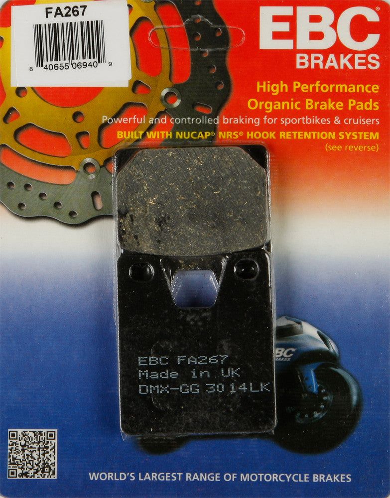 Load image into Gallery viewer, EBC 1 Pair FA Series Organic Replacement Brake Pads MPN FA267
