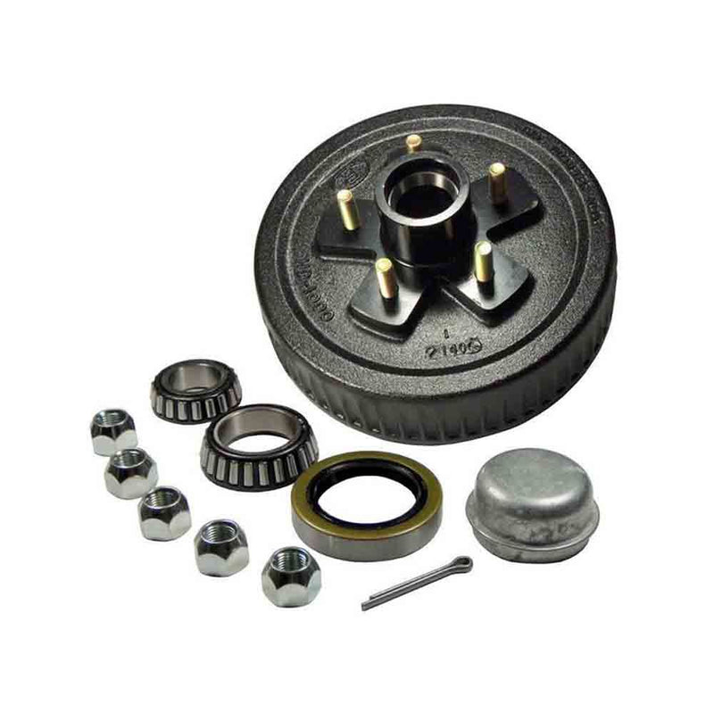 Load image into Gallery viewer, Trailer Hub and Drum Assembly 5 on 4-1/2&quot; Bolt Circle, 1,750lb Capacity for Tapered Spindle
