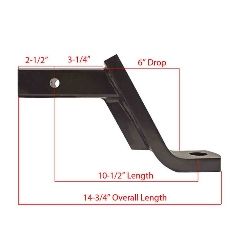Load image into Gallery viewer, Rigid Hitch (HUB-3610) Heavy Duty Ball Mount for 2 inch Receivers - 6 inch Drop - 5 inch Rise
