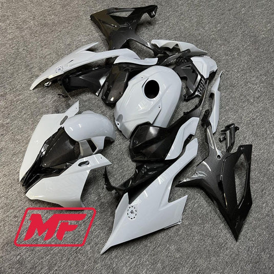 Monster Fairings Full Kit BMW S1000RR 19-22 Nardo Grey w/ Carbon Fiber Style + Windshield + Gas Tank Cover