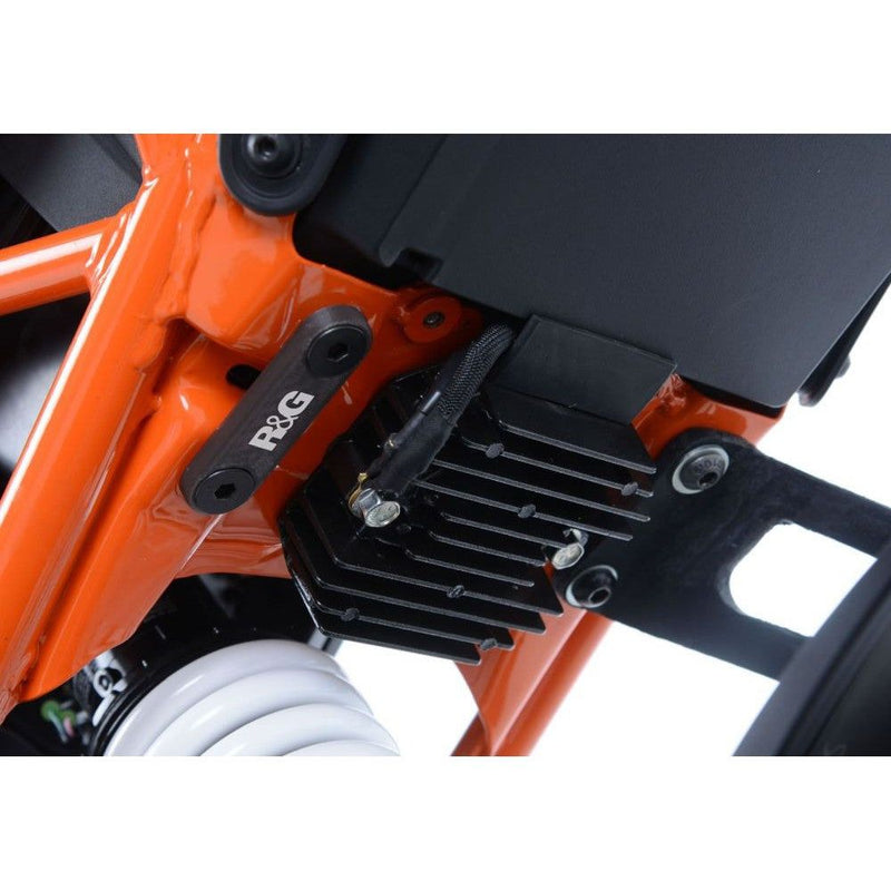 Load image into Gallery viewer, R&amp;G Racing Black Footrest Delete Blanking Plates For 2020-2021 KTM 125 Duke
