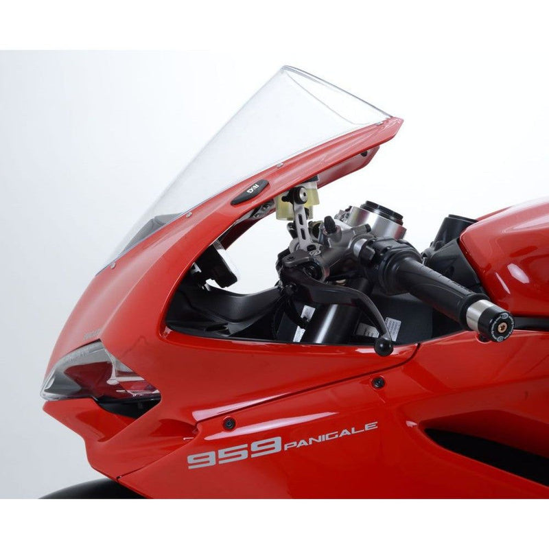 Load image into Gallery viewer, R&amp;G Racing Black Mirror Delete Blanking Plates For 2015-2017 Ducati 1299 Panigale

