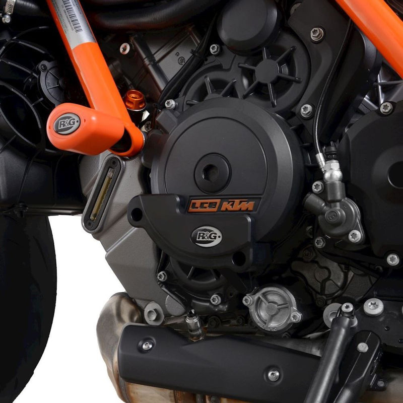 Load image into Gallery viewer, R&amp;G Racing Black Engine Case Sliders LHS For 2020-2023 KTM 1290 Super Duke R
