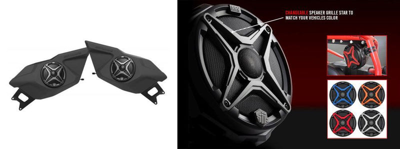Load image into Gallery viewer, SSV Works Front 6.5&quot; Speaker Pods With Grey Grilles For Polaris RZR Pro XP 20-22
