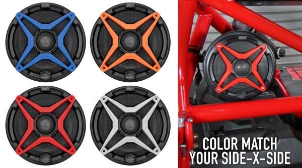 Load image into Gallery viewer, SSV Works Front 6.5&quot; Speaker Pods With Orange Grills For Polaris RZR Pro XP 20-22
