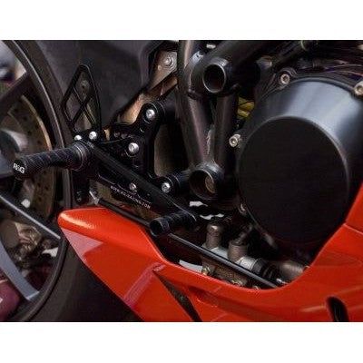 Load image into Gallery viewer, R&amp;G Racing Black Adjustable Rearsets For 2007-2008 Ducati 1098 R
