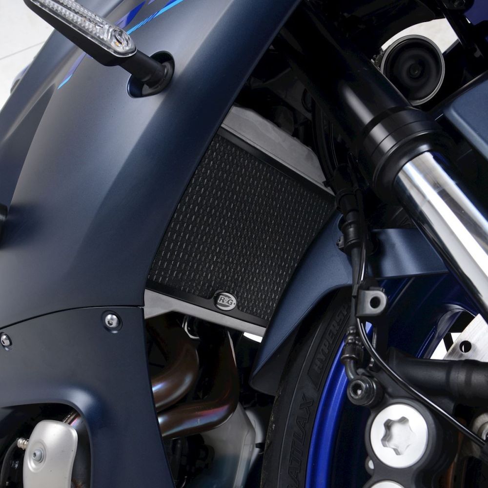 R&G Racing Blue Aluminum Radiator Guard For 2022 Yamaha YZF R7 RAD0281DKBLUE