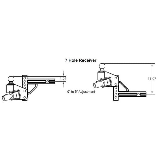 SwayPro Weight Distribution Hitch - 6,000 GTW / 550 TW - Clamp On Brackets With 7-Hole Shank