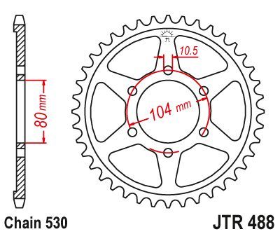 Load image into Gallery viewer, JT Sprockets Rear Steel Sprocket 40 Tooth 40T 530 Chain JTR488.40
