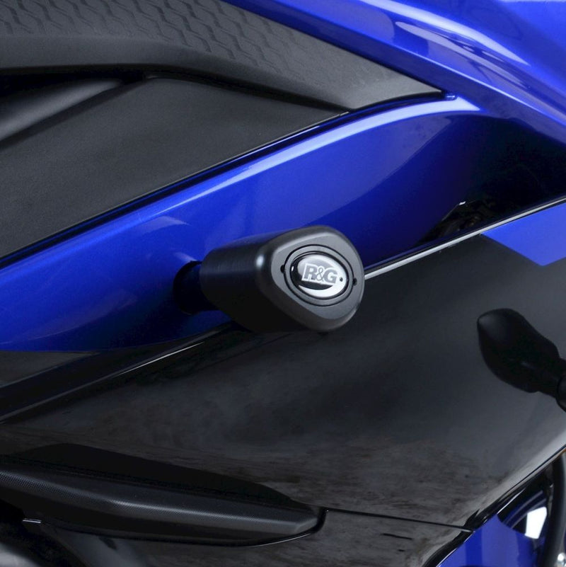 Load image into Gallery viewer, R&amp;G Racing Black Aero Style Crash Protection Bobbins For 2019-2024 Yamaha YZF R3
