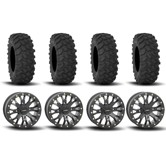 System 3 SB-4 Beadlock Matte Black 15" Wheels And XTR370 Tires [37x10R-15]