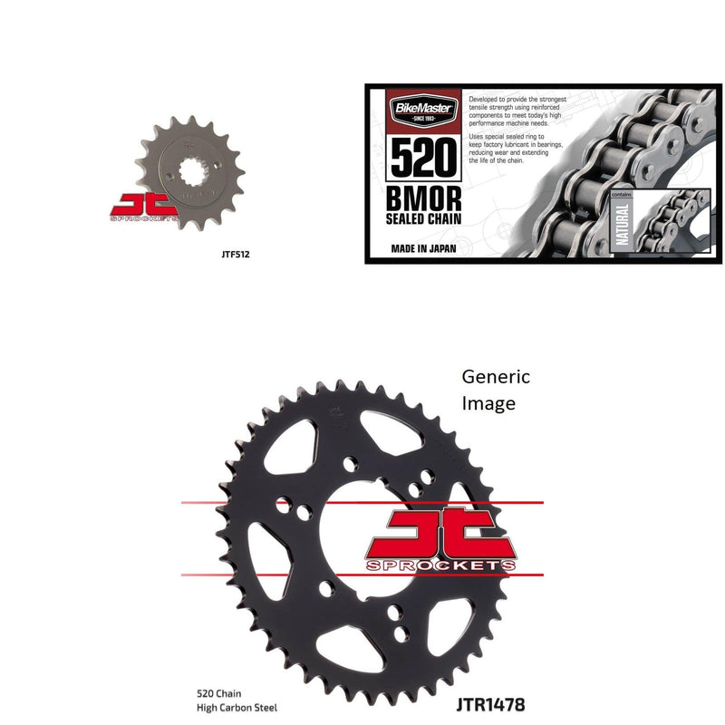 Load image into Gallery viewer, 520 BMOR Chain Natural, Front &amp; Rear Sprocket Kit KAWASAKI ZX550 GPZ 1984-1986
