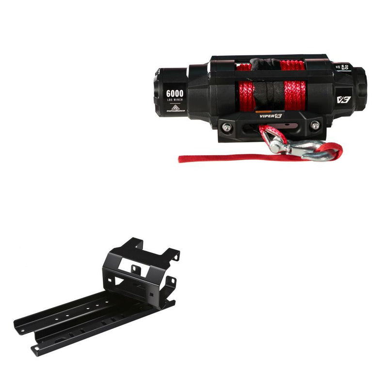 Load image into Gallery viewer, Viper 6000lbs V3 Winch Red Rope With Mount For Polaris Sportsman X2 500 2007-2009

