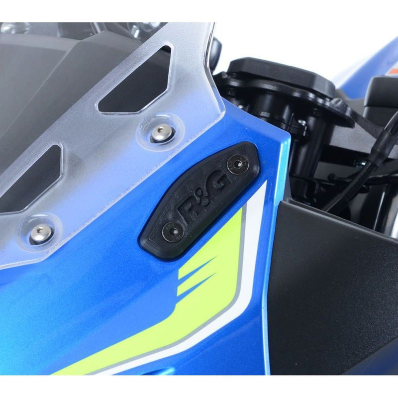 Load image into Gallery viewer, R&amp;G Racing Black Mirror Delete Blanking Plates For 2018-2020 Suzuki GSX250R
