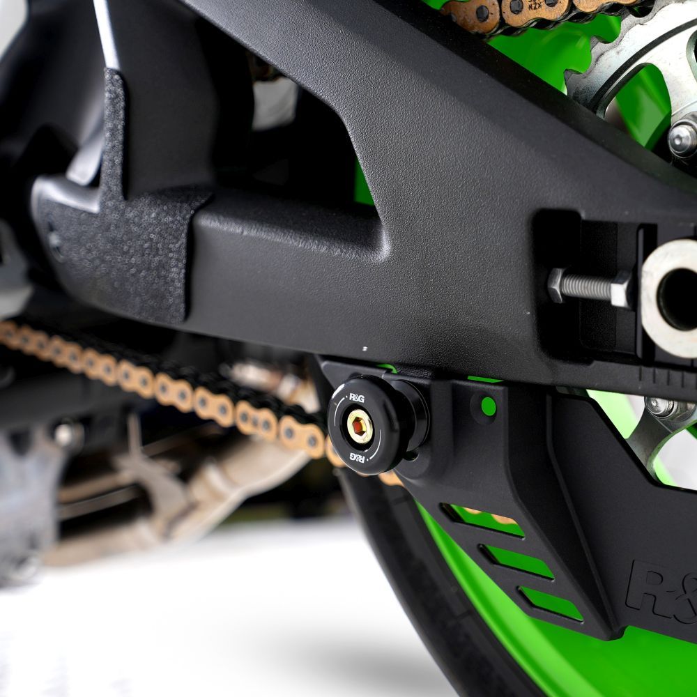 R&G Racing Black Cotton Reels For 2016-2024 Kawasaki Ninja ZX10R ZX1000