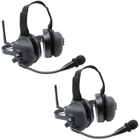 Rugged Radios Wireless Double Talk Dual Headset Intercom System (Hands Free) RW-H30-DT