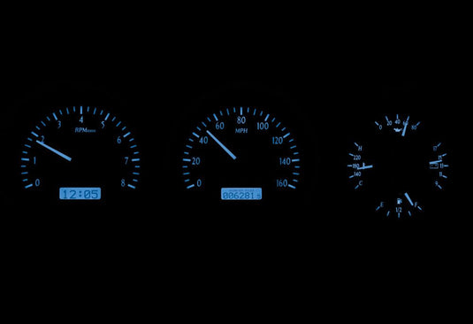 Dakota Digital 1981-1993 Dodge Full-size Truck/Ramchargers VHX Black Blue Display Gauge Kit VHX-81D-PU-K-B