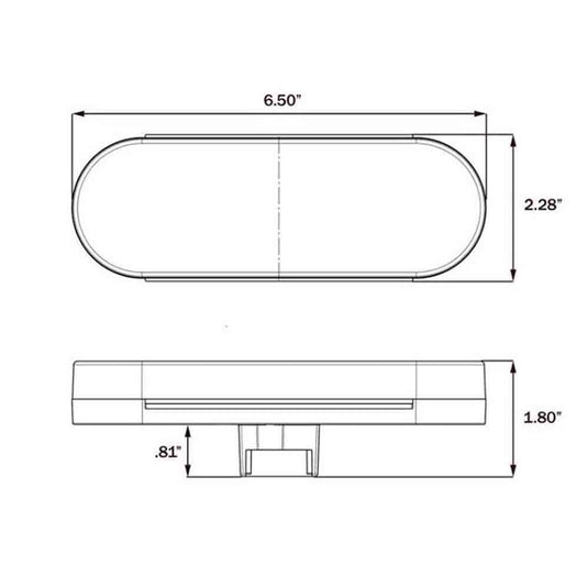 6 Inch Oval LED Clear Lens Back-Up Light- Flush Mount - Standard 2 Pin Connection