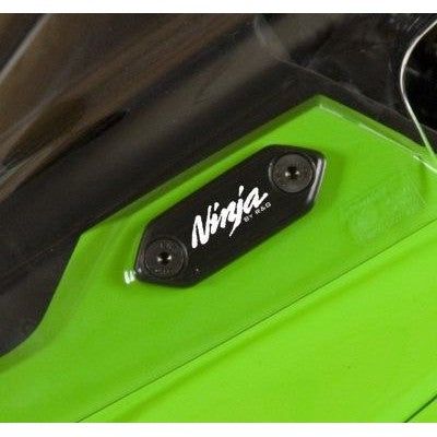 Load image into Gallery viewer, R&amp;G Racing Black Mirror Delete Blanking Plates For 2019-2024 Kawasaki Ninja 125

