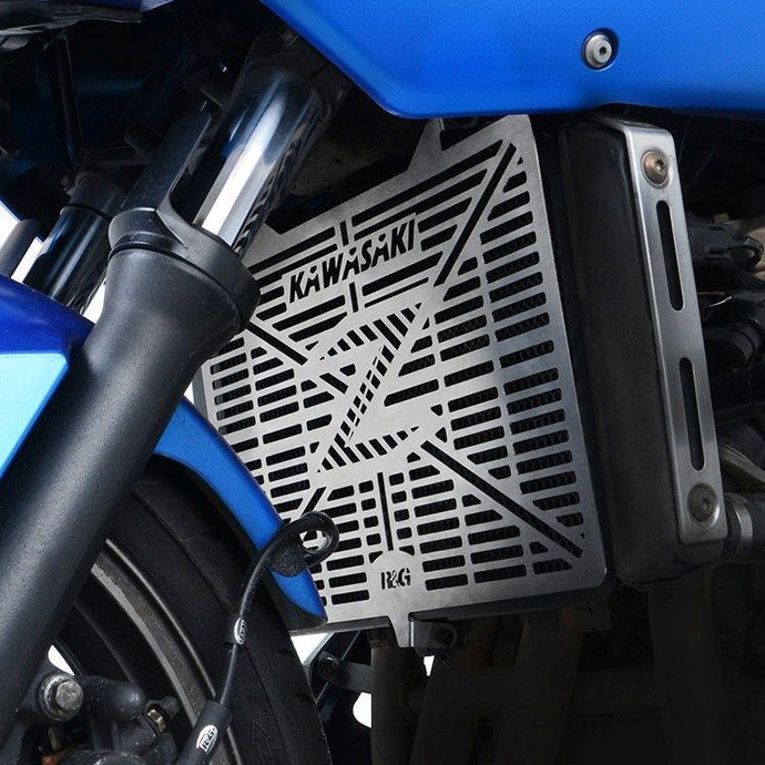 R&G Racing Stainless Steel Branded Radiator Guard For 2020-2024 Kawasaki Ninja 1000SX ZX1000