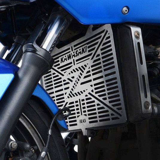 R&G Racing Stainless Steel Branded Radiator Guard For 2020-2024 Kawasaki Ninja 1000SX ZX1000