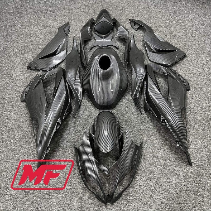 Load image into Gallery viewer, Monster Fairings Full Kit Kawasaki ZX-6R 13-18 Carbon Fiber Style + Windshield + Gas Tank Cover

