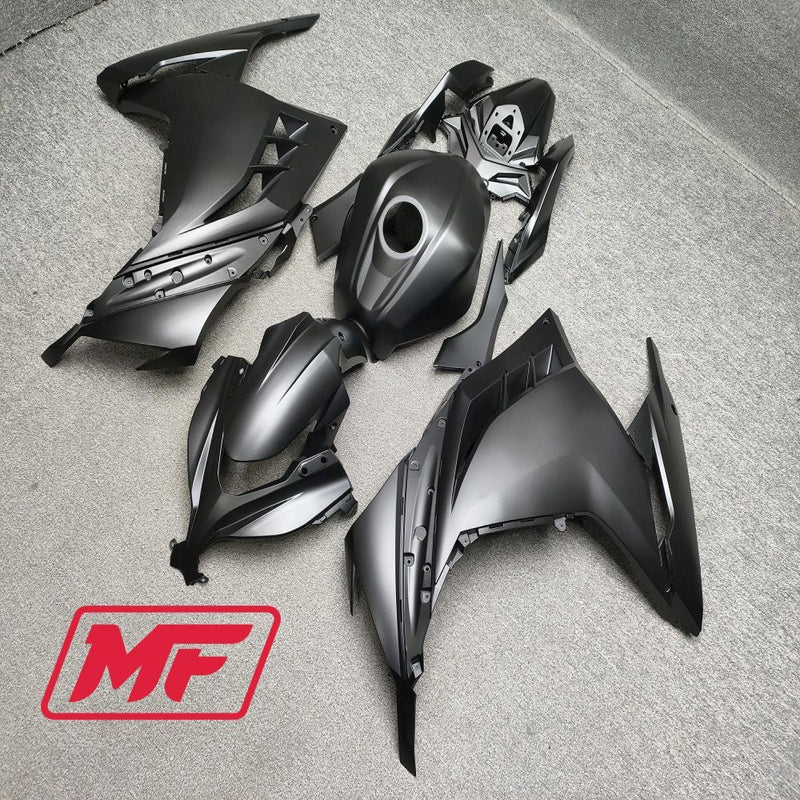 Load image into Gallery viewer, Monster Fairings Full Kit Kawasaki EX300 13-24 Matte Black + Windshield + Gas Tank Cover
