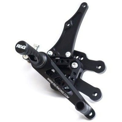 R&G Racing Black Adjustable Rearsets For 2011-2018 Suzuki GSXR600