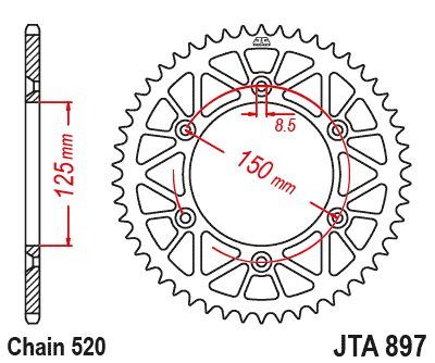 Load image into Gallery viewer, JT Sprockets Rear Racelite Aluminum Race Sprocket Orange 45 Tooth 45T 520 Chain
