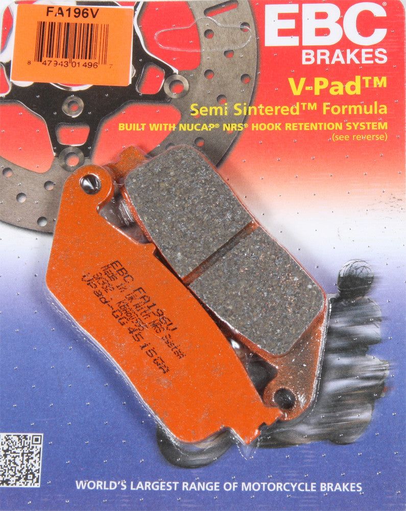 Load image into Gallery viewer, EBC 1 Pair V-Pad Semi-Sintered Touring Brake Pads MPN FA196V
