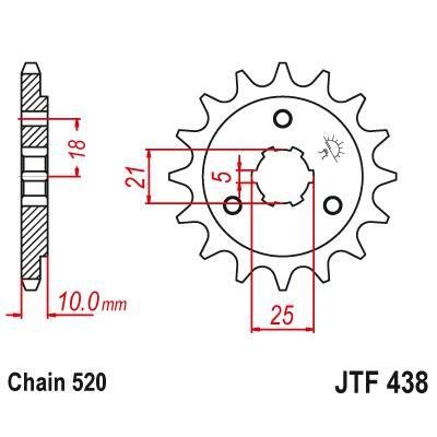 Load image into Gallery viewer, JT Sprockets Front Steel Sprocket 15 Tooth 15T 520 Chain JTF438.15
