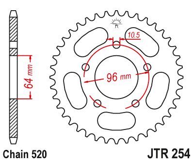Load image into Gallery viewer, JT Sprockets Rear Steel Sprocket 45 Tooth 45T 520 Chain JTR254.45
