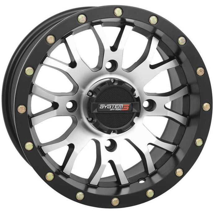 System 3 ST-3 Simulated Beadlock Machined/Matte Black Wheel 14x7 4/156 5+2 (+30mm)
