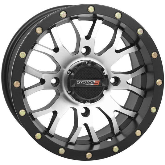System 3 ST-3 Simulated Beadlock Machined/Matte Black Wheel 14x7 4/156 5+2 (+30mm)