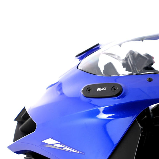 R&G Racing Black Mirror Delete Blanking Plates For 2019-2024 Yamaha YZF R3