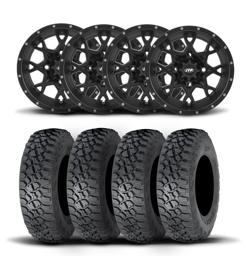 Load image into Gallery viewer, ITP Hurricane 15&quot; Matte Black Wheels And Tenacity Tires [32x10R-15]
