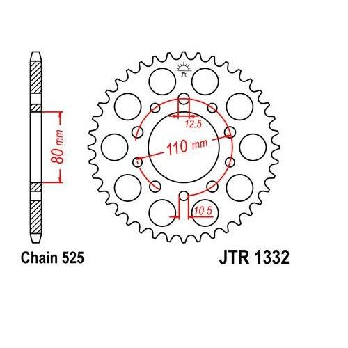Steel Rear Sprocket 38T for Street HONDA Shadow, VT600CD (VLX) 1993-2007